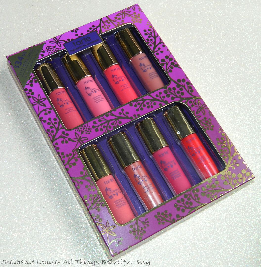 Tarte Pure Delights 8 Piece Lipsurgence Set Review And Swatches Both Matte And Original All 4381